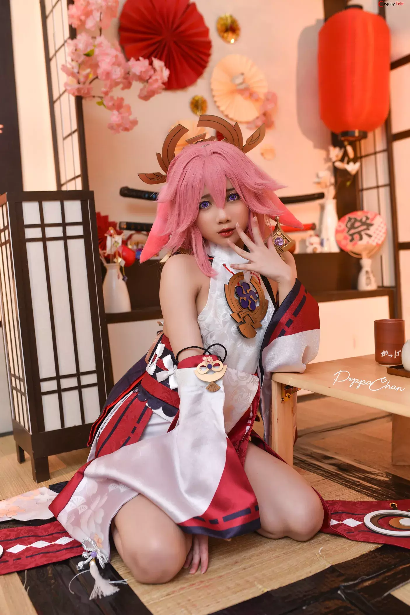 PoppaChan cosplay Yae Miko – Genshin Impact “55 photos and 11 videos”