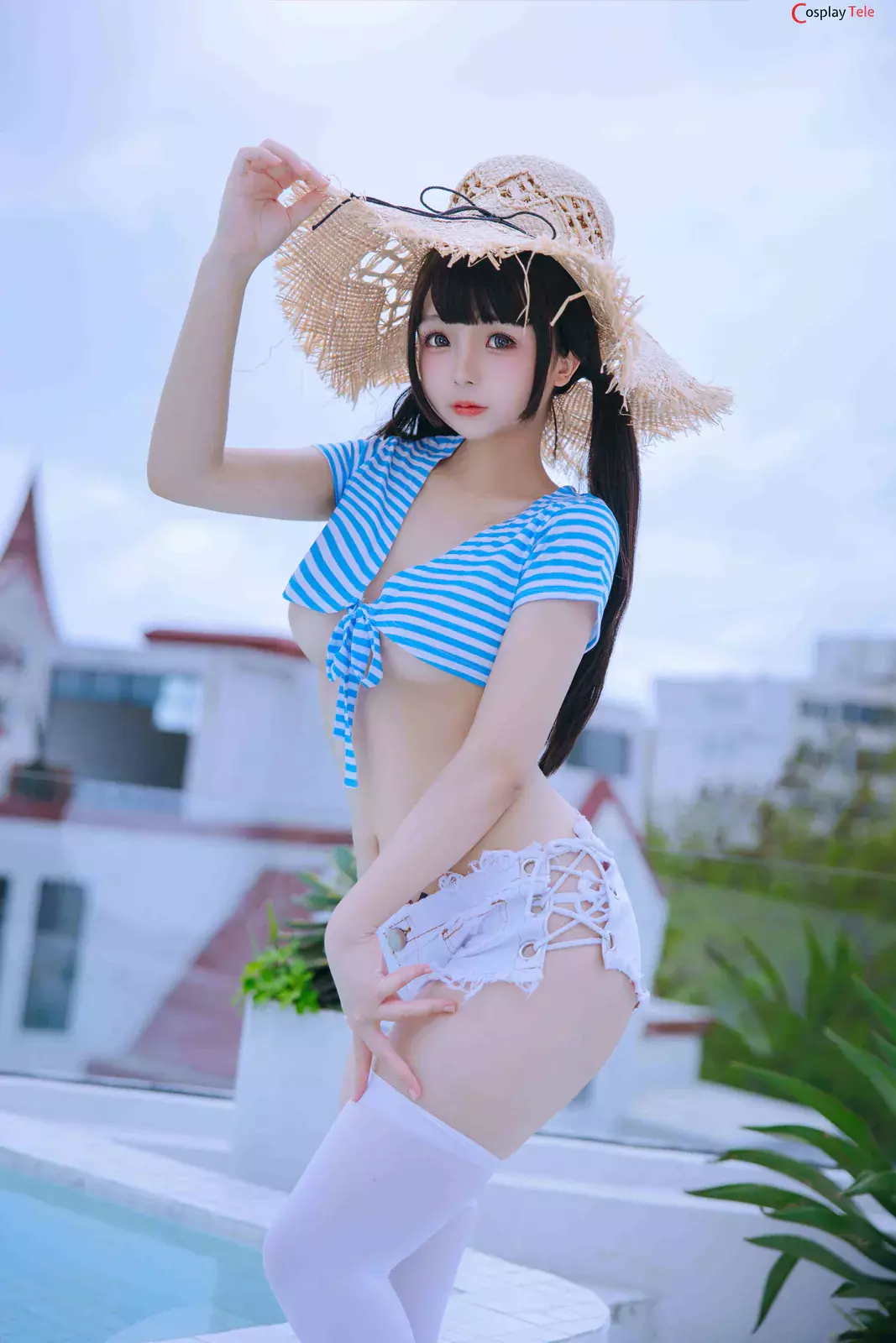 Rinaijiao-(日奈娇) – Blue And White Stripes “150 photos and 6 videos”