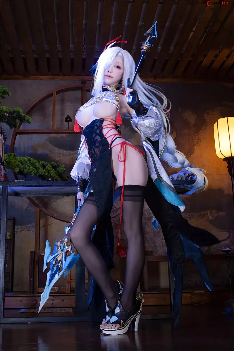 水淼aqua cosplay Shenhe Cheongsam – Genshin Impact “91 photos”