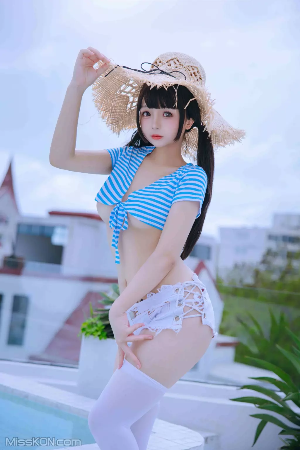 Coser@日奈娇: 蓝白条 (150 photos + 6 videos)