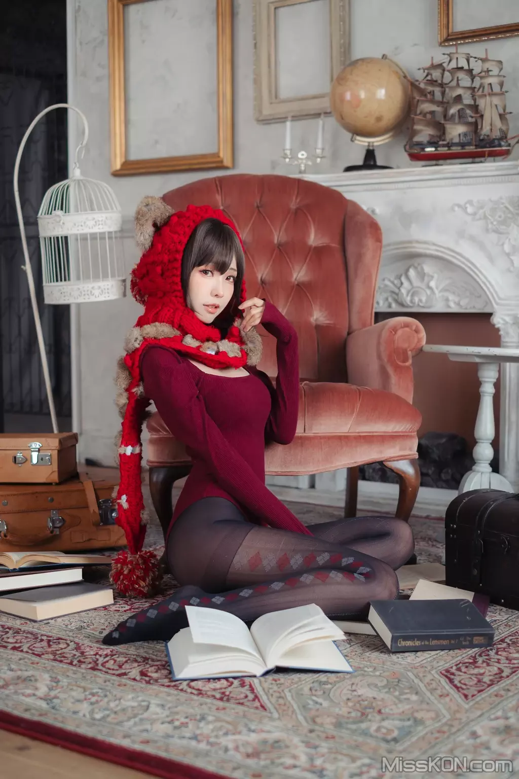 Coser@Ely_eee (ElyEE子): 红色 KNITTING (52 photos)