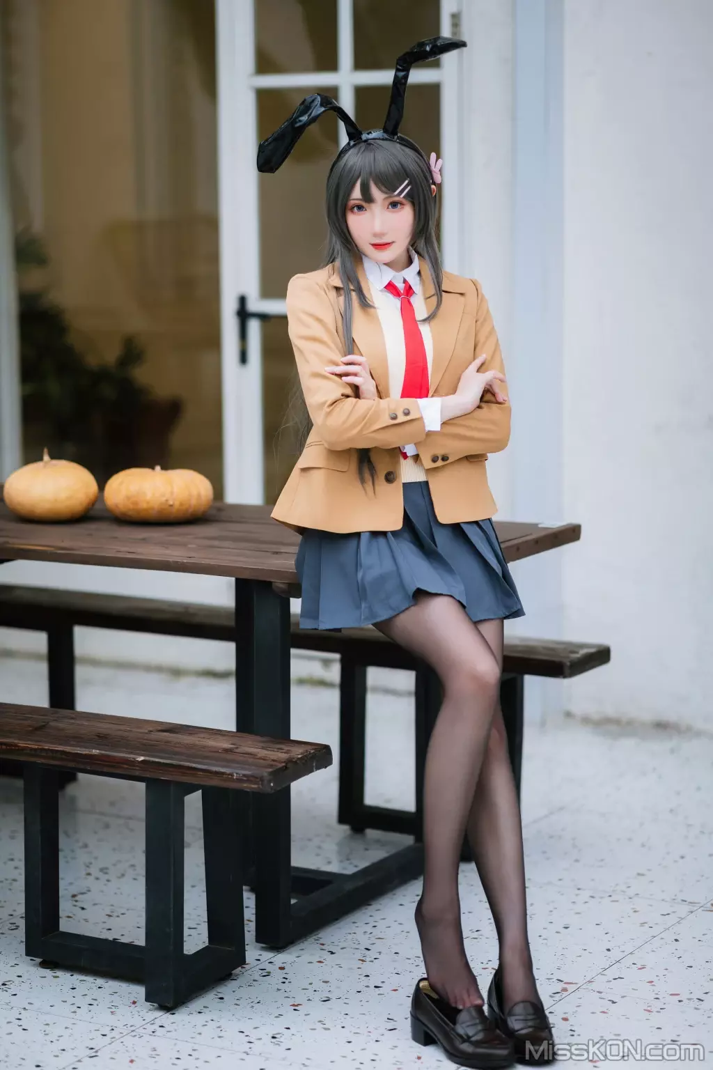 Coser@瓜希酱: 樱岛麻衣 校服 (20 photos)