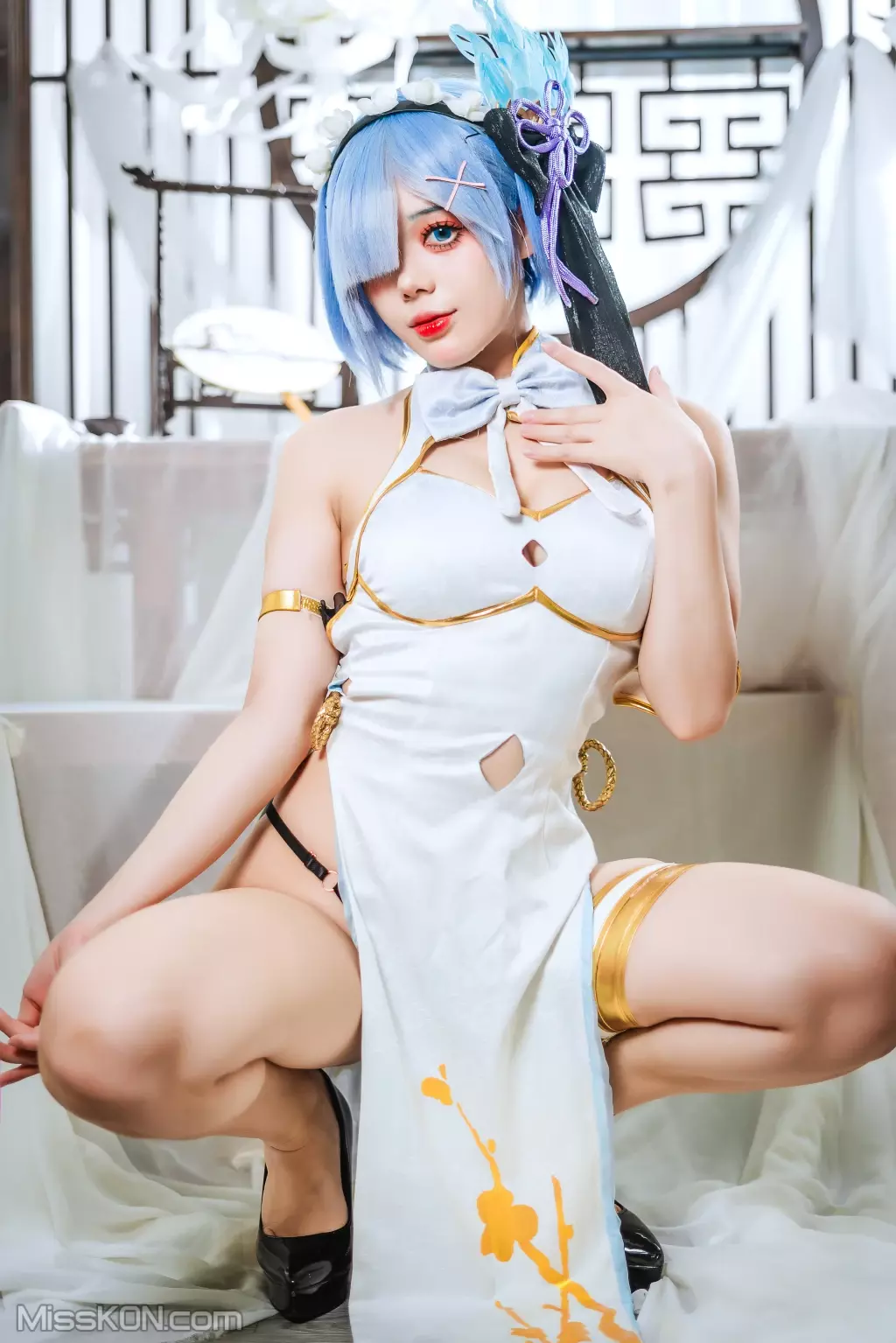 Coser@九言: 蕾姆旗袍 (55 photos + 8 videos)