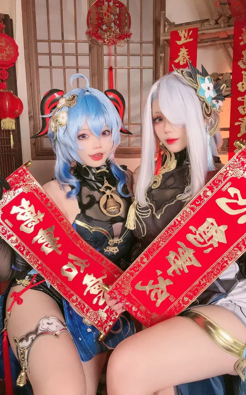 九言 (Jiu Yan) and 小瑶幺幺 (xiaoyaoyaoyao12) cosplay Ganyu and Shenhe Lunar New Year – Genshin Impact “35 photos and 8 videos”