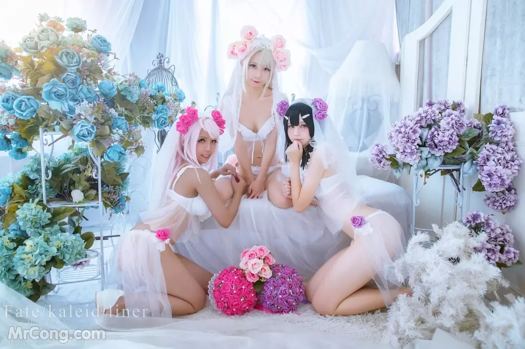 Coser@沖田凜花Rinka: & 鈴鈴Yakira & 鬼姬Oni Hime – Wedding Bikini ver. (Fate kaleid liner プリズマ☆イリヤ) (19 photos)