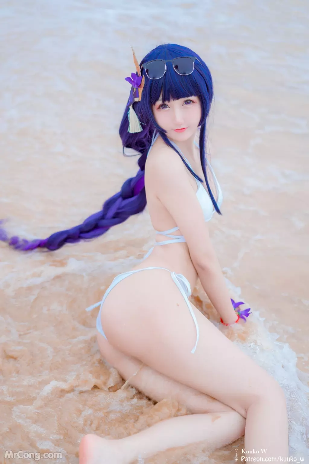 Coser@KuukoW No.115: Raiden Swimsuit (15 photos)