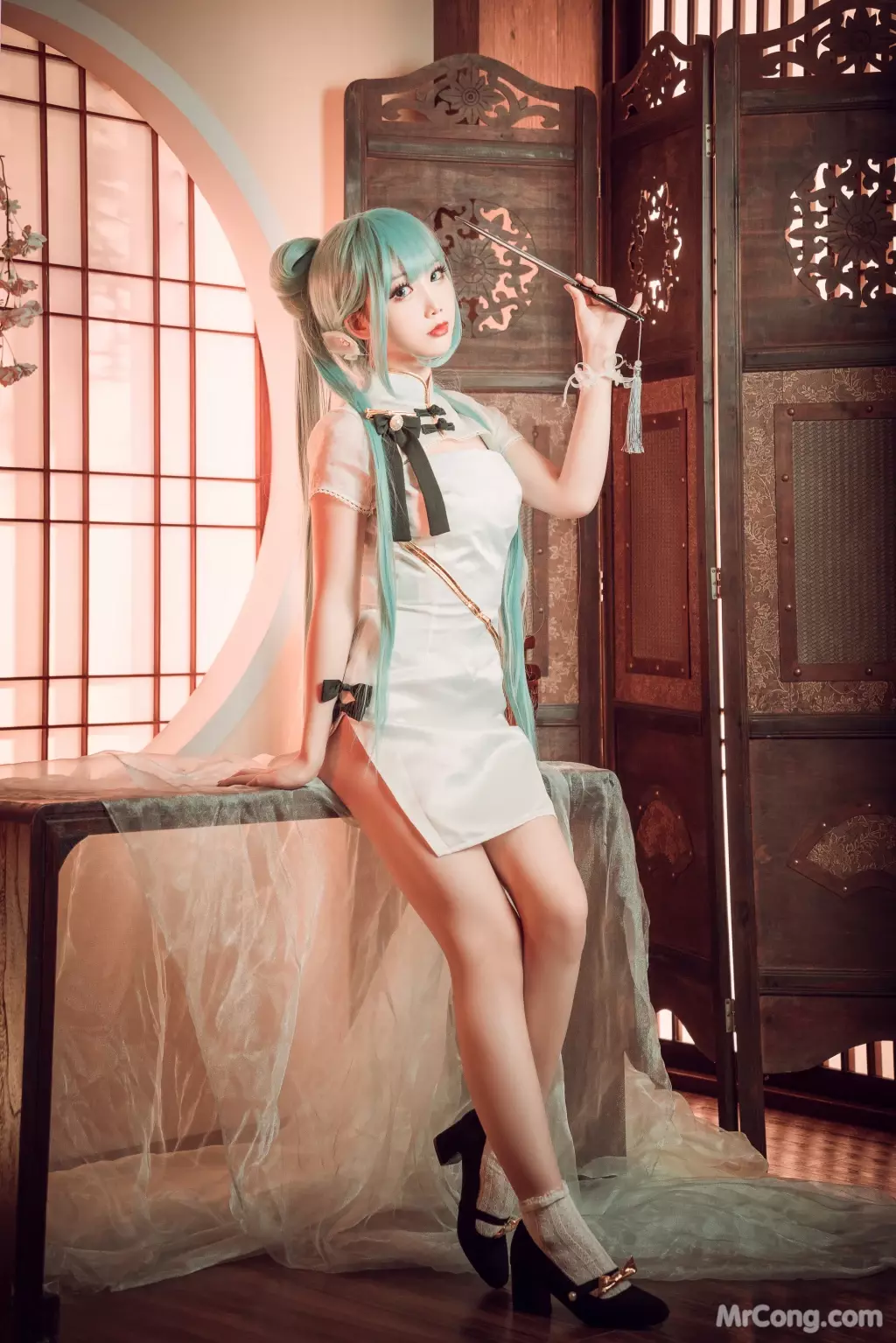 Coser@面饼仙儿 No.096: 初音旗袍 (28 photos)