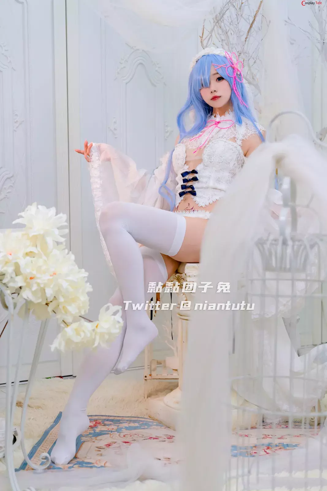 咬一口兔娘ovo (Yaokoututu) cosplay Rem Bride – Re:Zero “41 photos”