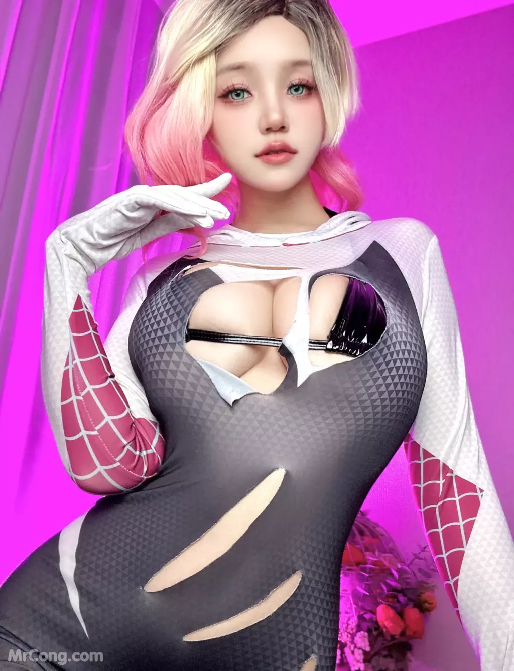 Coser@小仓千代w No.061: Spider Gwen 蜘蛛格温 (20 photos + 1 video)