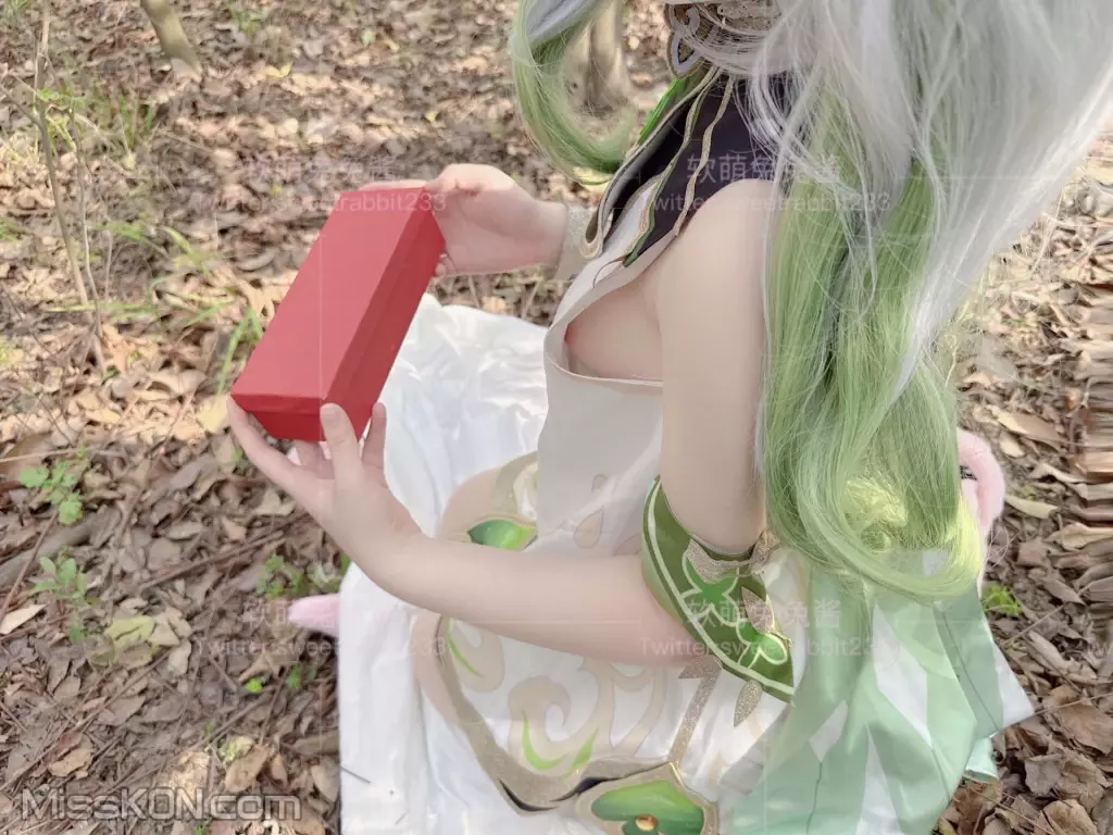 Coser@软萌兔兔酱: COS草神纳西妲，水晶棒玩弄娇嫩菊花小骚穴，水嫩一线天白虎嫩B (74 photos + 1 video)